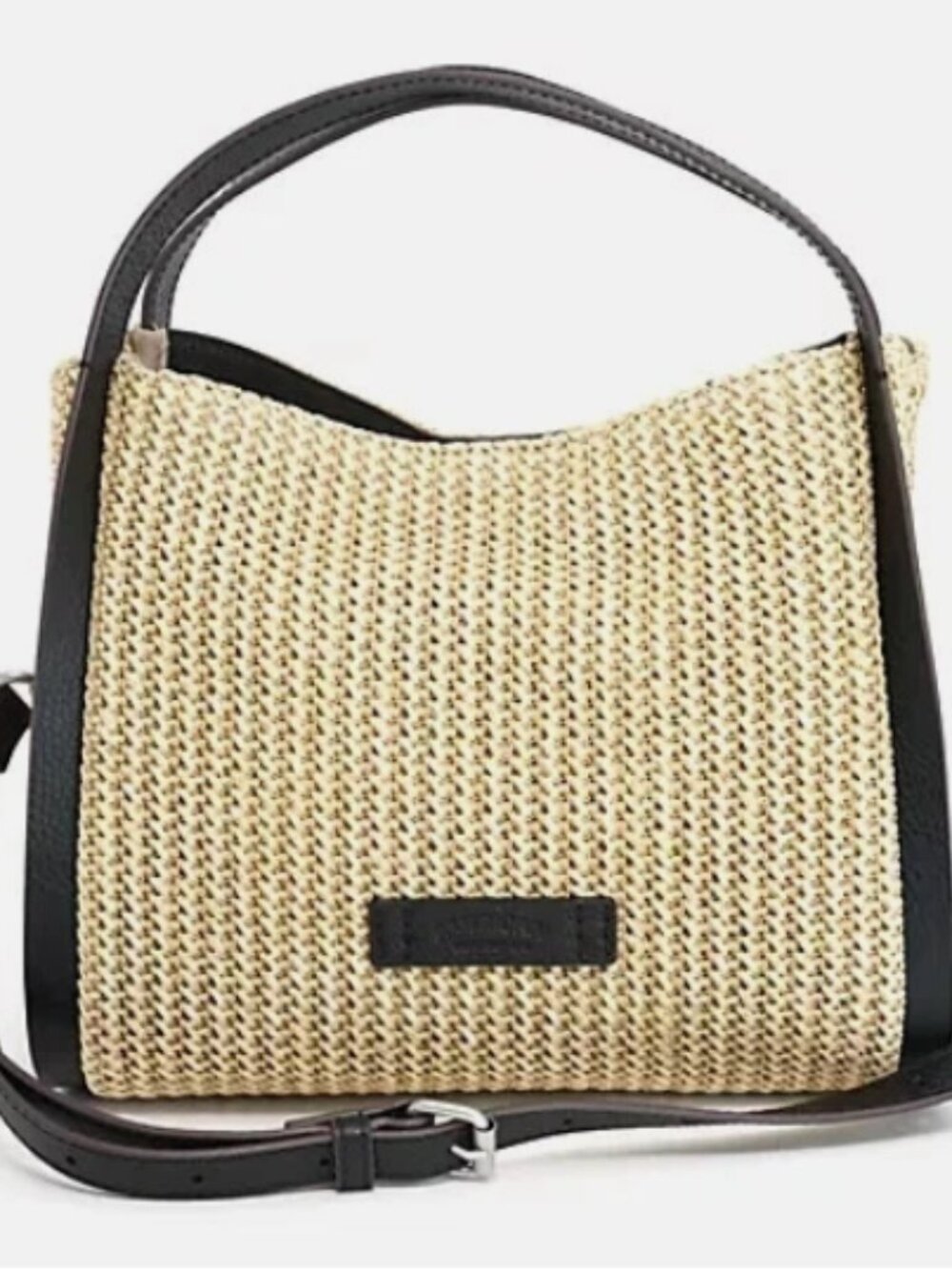 Woven Straw Tote Bag with Black Trim - Women Bags